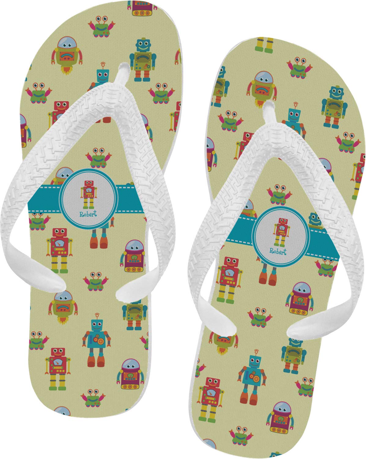 RNK Shops Robot Flip Flops (Personalized)