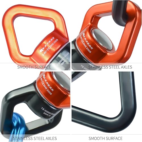 Miniatura 3 de S.E.PEAK Columpio giratorio de 30 kN, dispositivo giratorio de 360  certificado CE, accesorio colgante silencioso para columpio de árbol, danza aérea