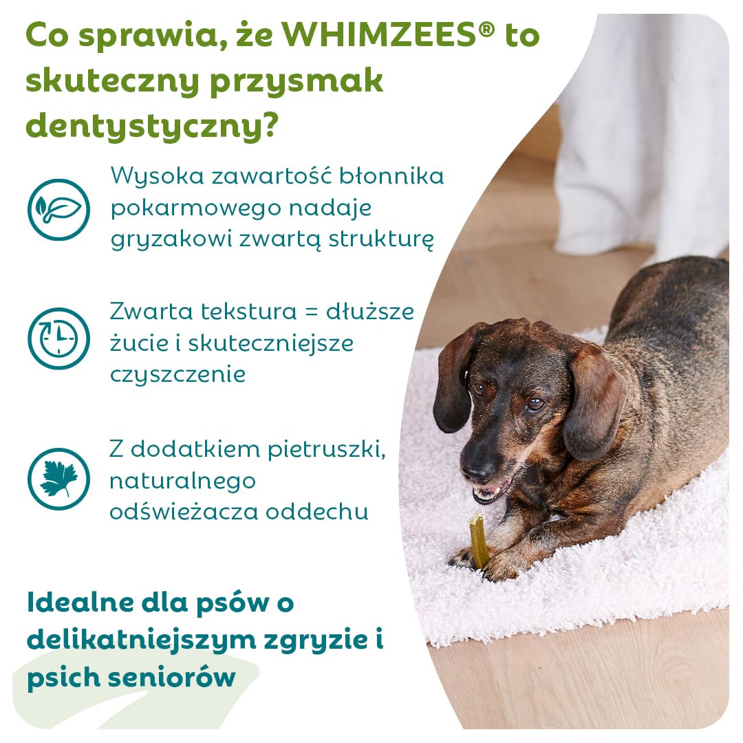 WHIMZEES Soft Stix XS, 56 Sztuk – Rozmiar XS, Gryzaki Dentystyczne dla Bardzo Małych Psów, Naturalne, Bezzbożowe, Bez Dodatku Cukru