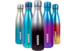 Aikico Stainless Steel Water Bottle - A 17oz/500ml Stainless Steel Water Bottle...