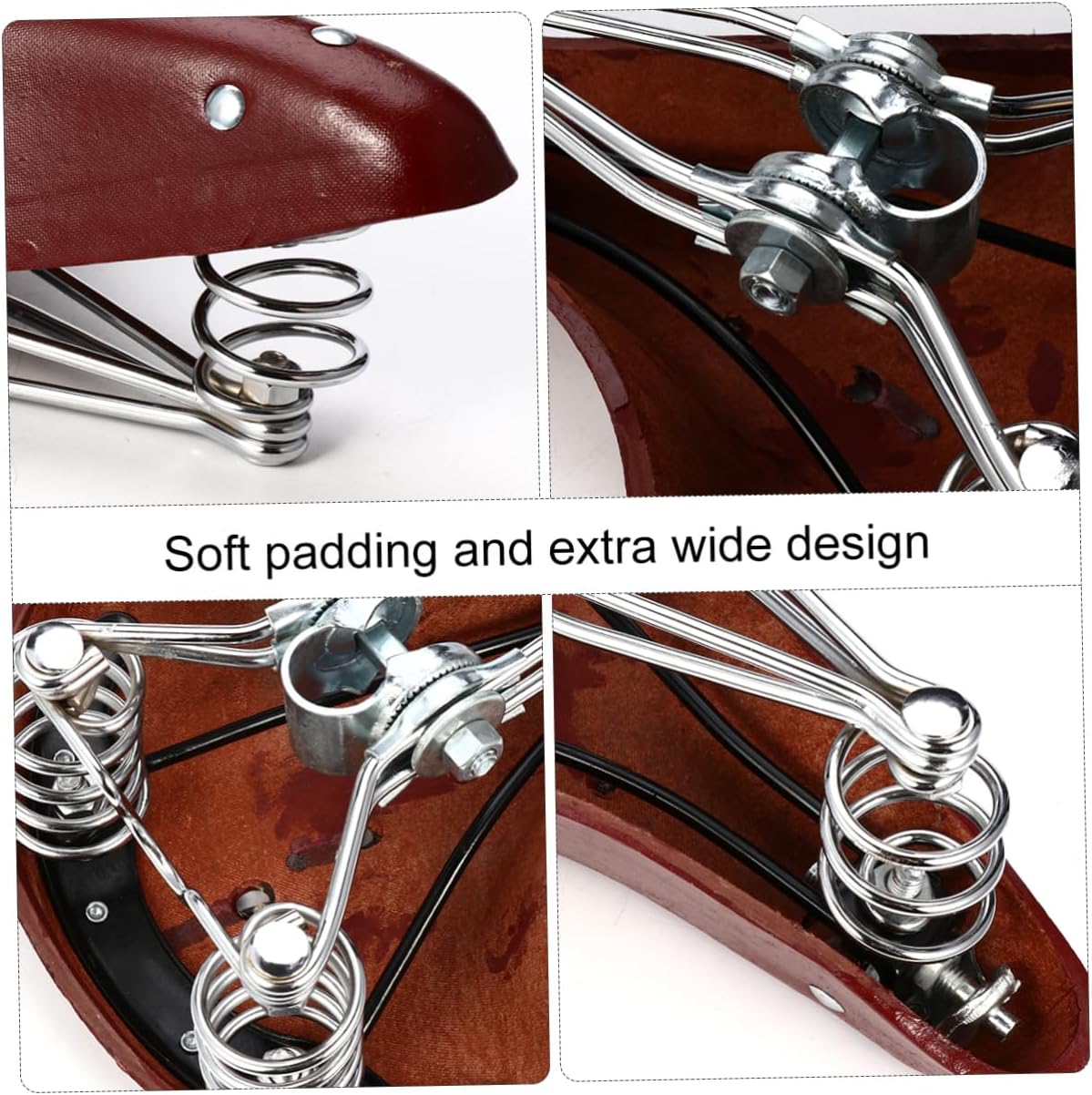 Bike Seat Replacement Shockproof Springs Faux Leather Road Bike Saddle Random Color