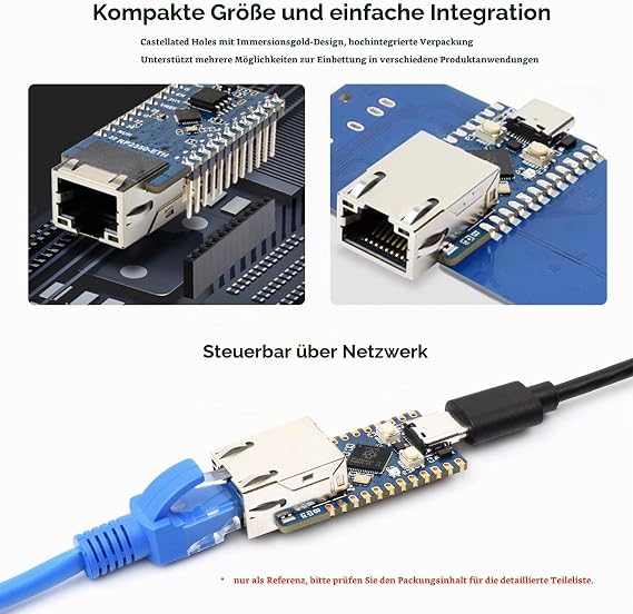 Waveshare RP2350-ETH Mini Development Board RP2350 Ethernet Port Module Raspberry Pi Microcontroller Development Board Based on Official P2350 Dual-Core & Dual-Architecture Microcontroller