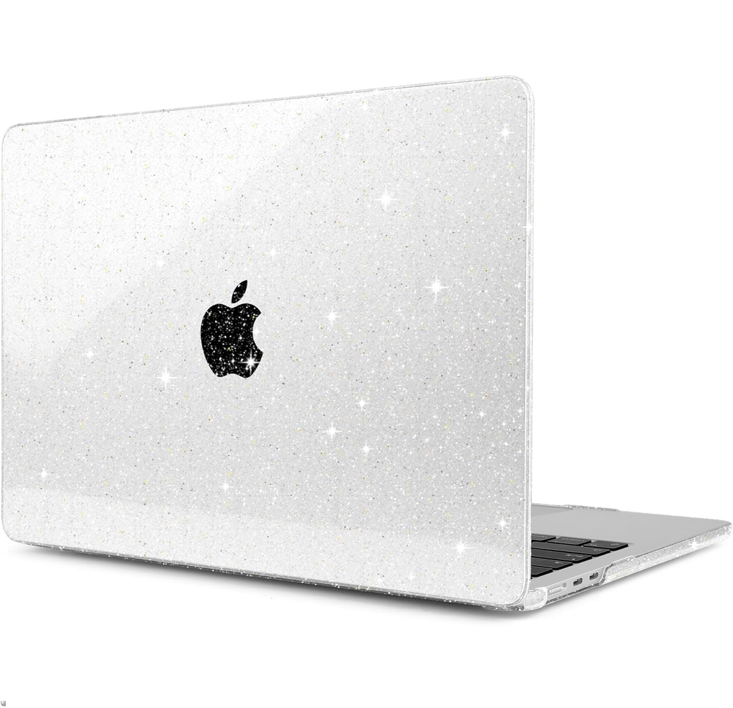 Glitter Protective Case for MacBook Air 15 inch Case 2023 Released A2941, Laptop Hard Shell Cases for 15.3" MacBook Air Case (Clear)