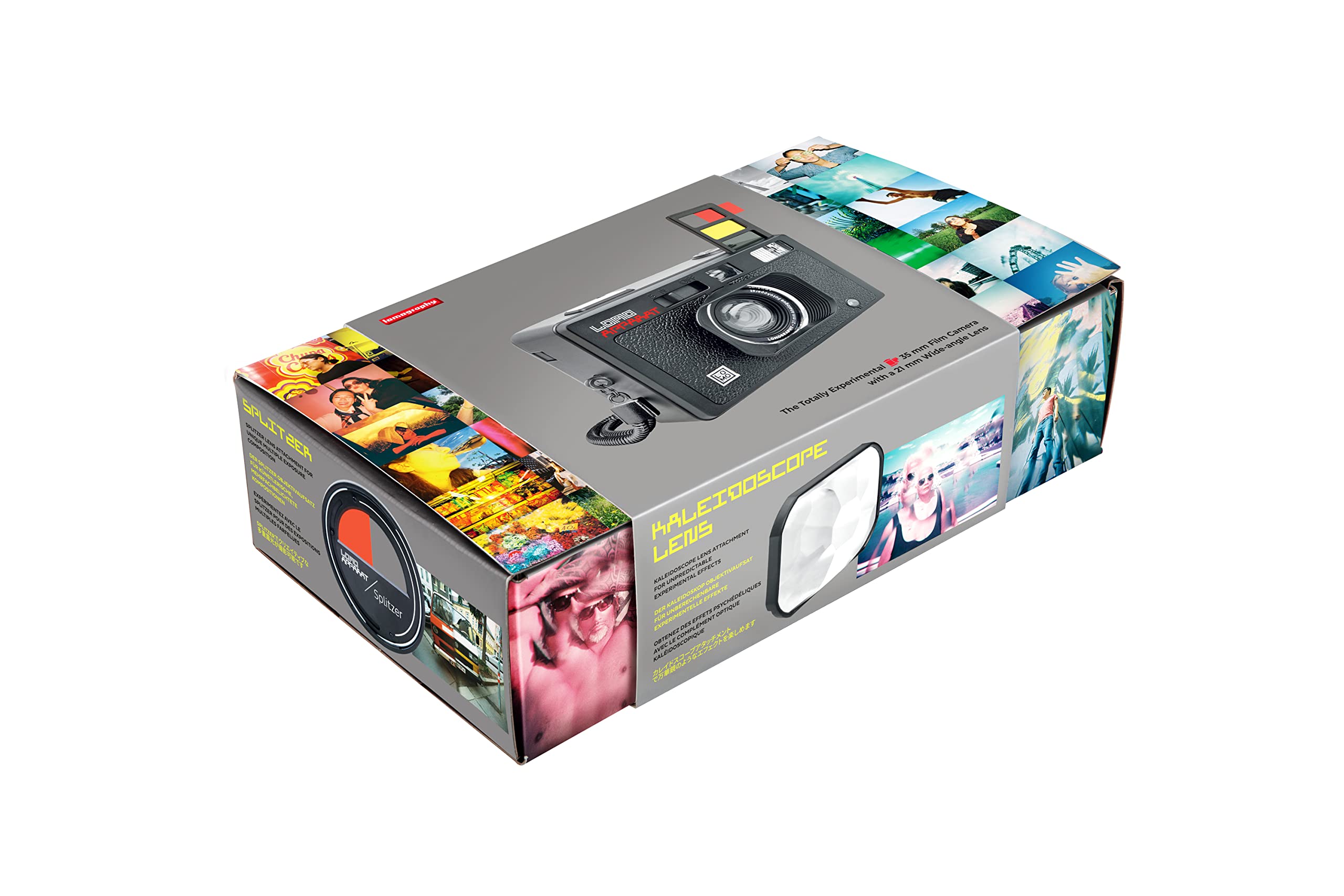 Lomography LomoApparat Weitwinkel-35-mm-Filmkamera, integrierter Blitz- und Farbfilter, Kaleidoskop-Objektiv, Nahaufnahmeobjektiv, Splitzer, Mehrfachbelichtung, Langzeitbelichtung