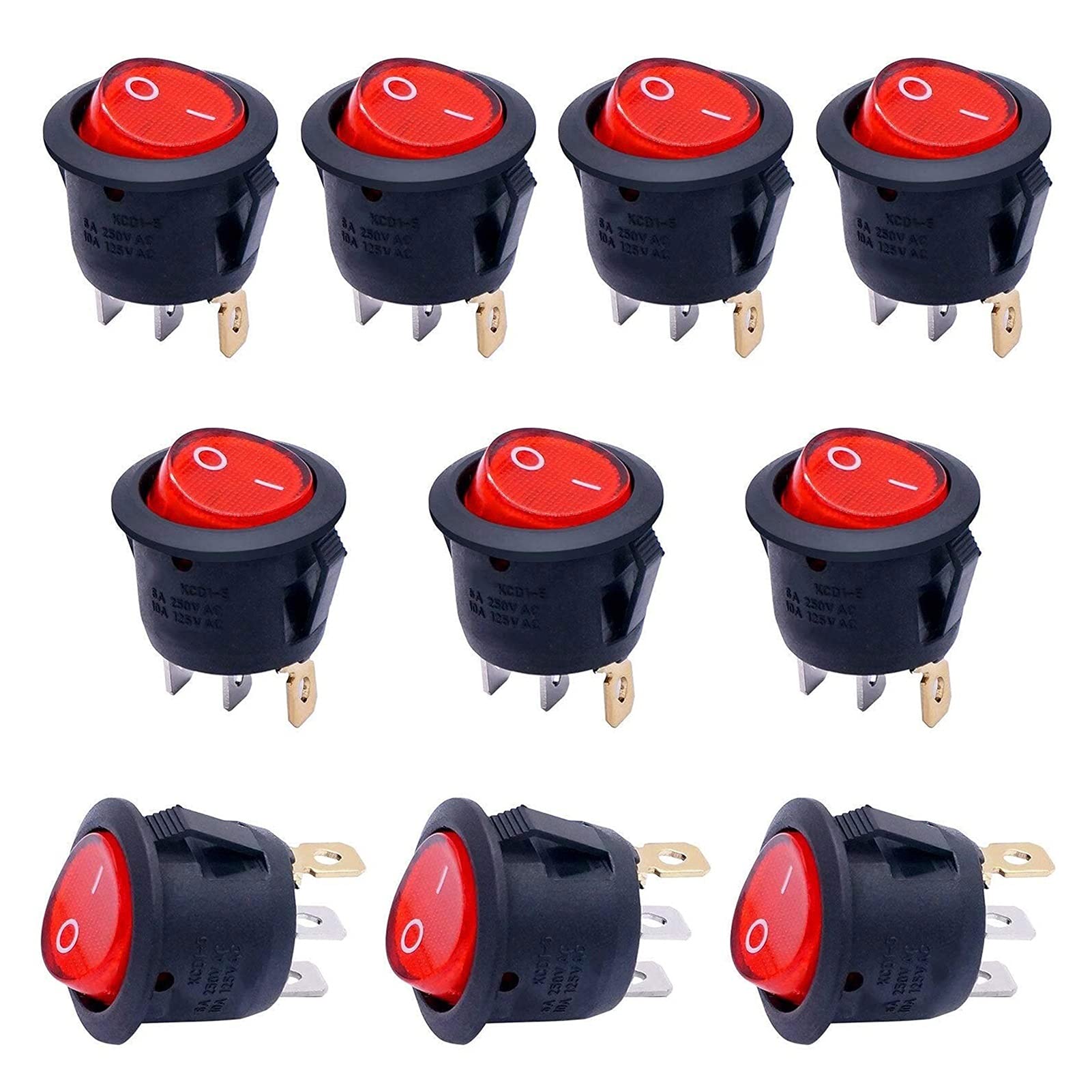 Interrupteur rocker SPST 3 pin 250V mini bouton on off KLVN