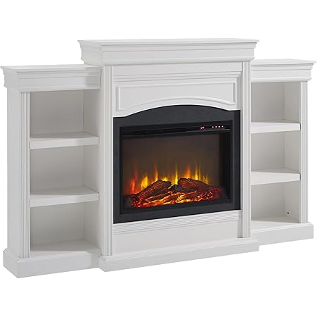 Sei Furniture Seneca Faux Stacked Stone Electric Hidden Media Shelf Fireplace Crisp White Home Kitchen Sei Furniture Seneca Faux Stacked Stone Electric Hidden Media Shelf Fireplace Crisp White Home Kitchen