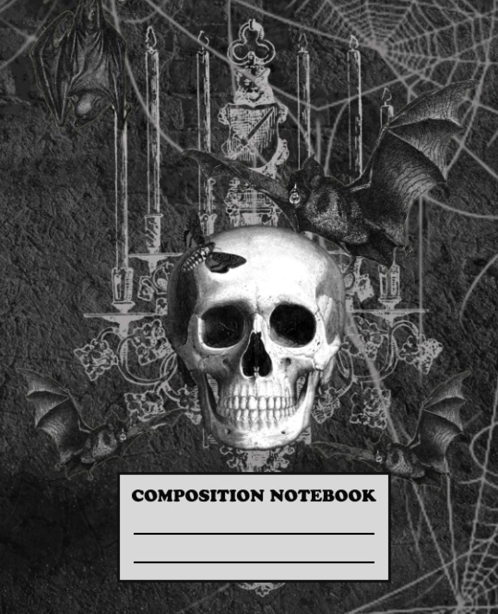 Composition Notebook: Halloween Creepy Skull College Ruled lined 7.5x9.25 100 pages Journal for Writing