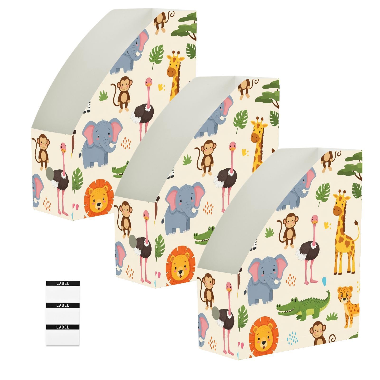 Organiseur de fichiers de bureau en forme d'animal mignon beige facile à