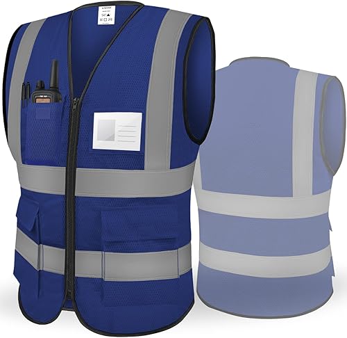 TICONN Chaleco de seguridad reflectante de alta visibilidad clase II chaleco de malla para mujeres y hombres cumple con las normas ANSI