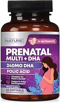 Prenatal Vitamins for Women - Multivitamin with DHA, Folic Acid, Vitamin C, B12, Iron & Omega-3 - Before, During & Post Pregnancy Supplement for Healthy Growth & Brain Development - 60 Softgels