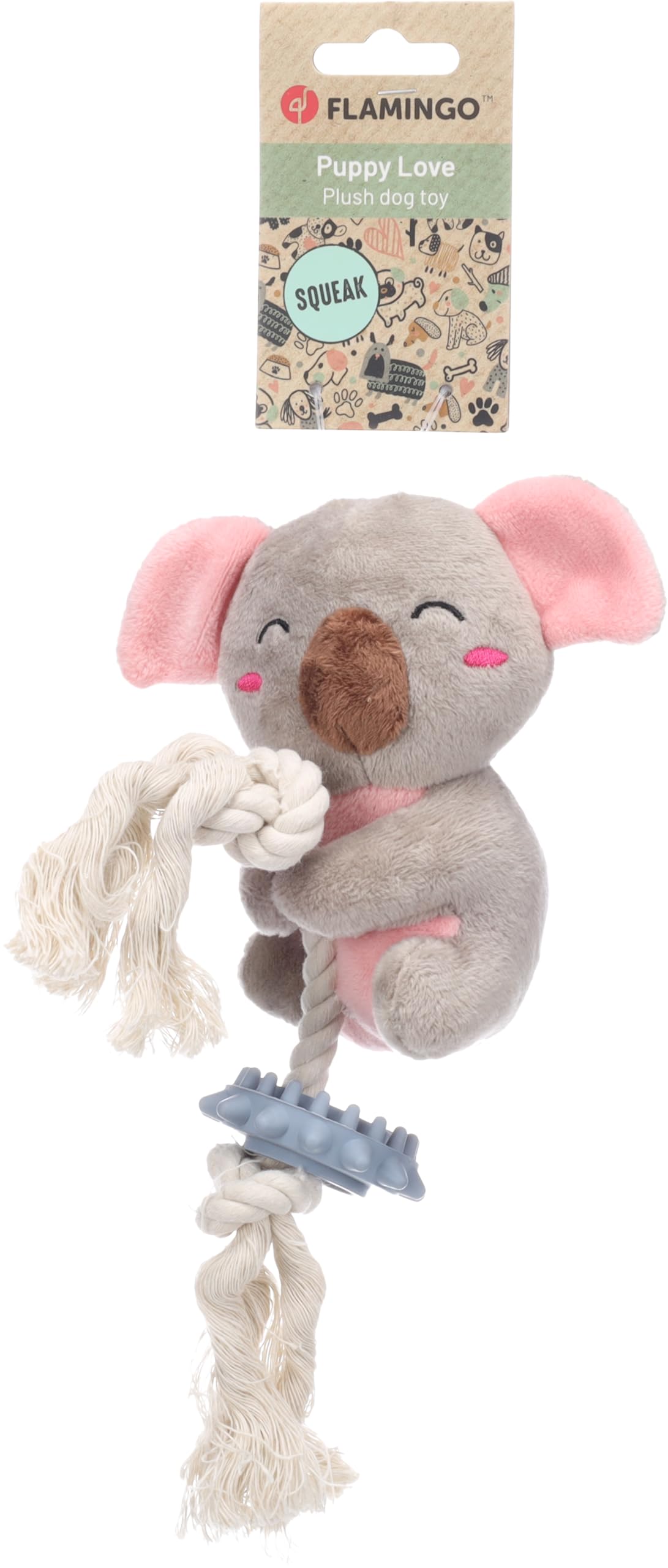 Flamingo TOY PUPPY DIDI KOALA WITH ROPE GREY 13,6x7x23CM