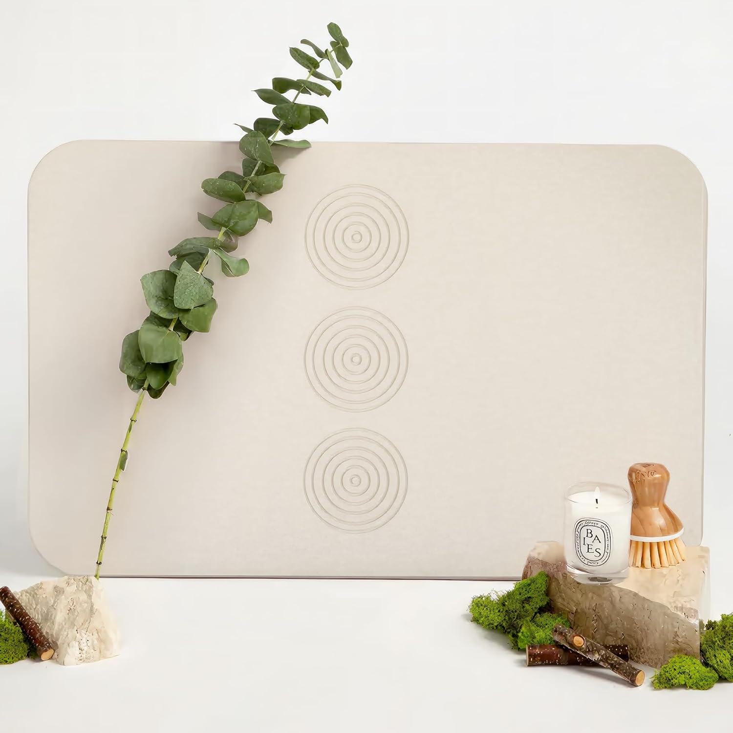 Amazon.com: TULA Stone Bath Mat Large - Diatomaceous Earth Bath Mat ...