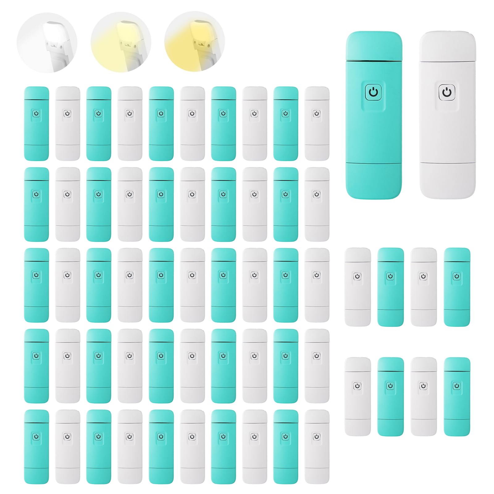KunHe Confezione da 60 luci per libri ricaricabili tramite USB, per leggere di notte a letto, luci da lettura a LED con clip, per bambini e adulti, regalo di Natale per uomo donna e amanti dei libri
