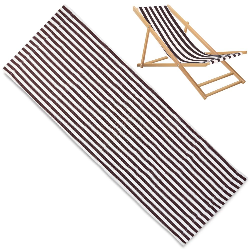 GORGECRAFT 118X43cm Beach Sling Patio Chairs Canvas Twill Weave Folding Chair Replacement Outdoor Chairs Cloth Replacements Portable Reclining Sling Chair Fabric for Summer Vacation Sunbathing