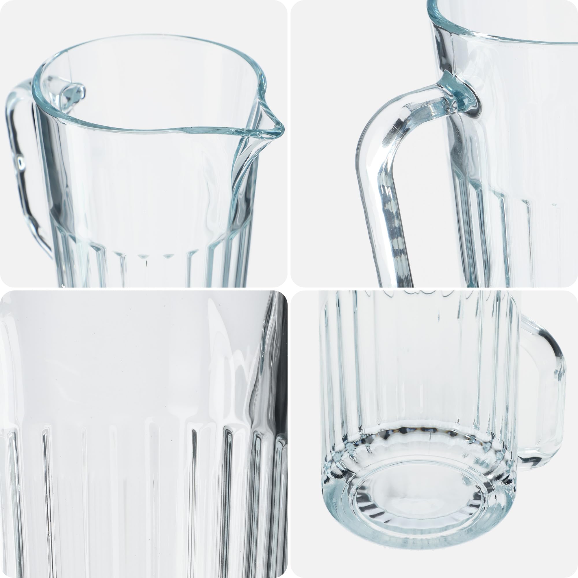 KADAX Carafe En Verre 1L - Robuste, Lave-vaisselle Safe, Sans Plomb - Pour Eau, Jus, Cocktails