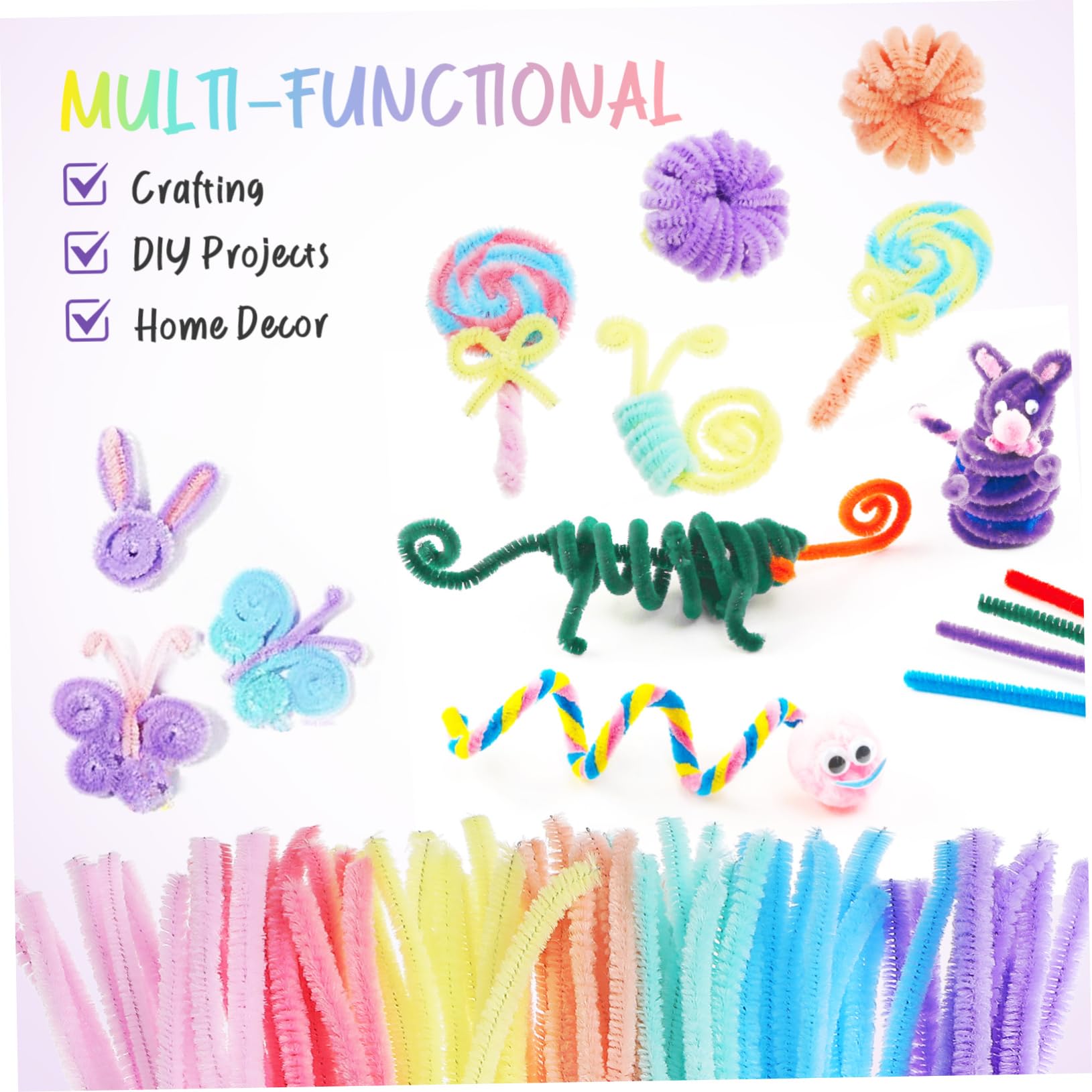 NUOBESTY 1500piezas Limpiapipas De Chenilla Para Manualidades Palitos De Creatividad Perfectos Para Decoraciones y Proyectos