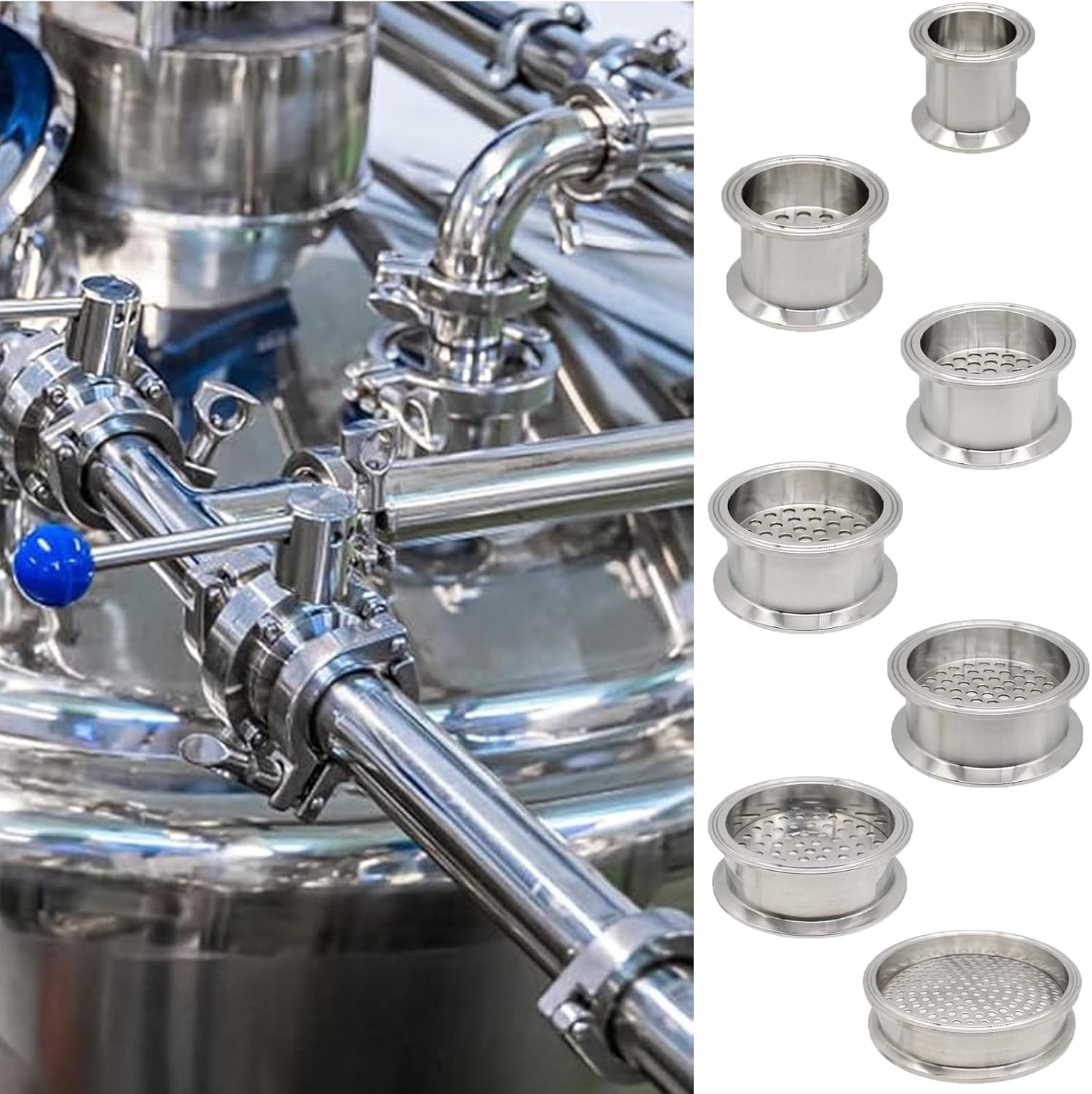 1 Pack Tri Clamp Filter Plate, Food Grade 304 Stainless Steel Sanitary Fitting for Distillation Brewing High Pressure