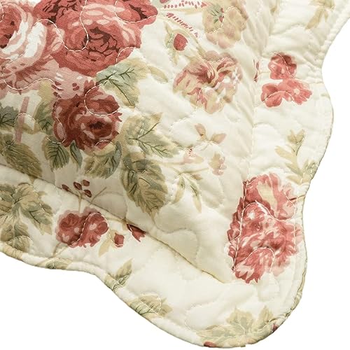 Miniatura 4 de vctops Juego de 2 fundas de almohada bohemias con diseño floral de retazos, 100 % algodón, acolchadas, suaves, decorativas (flores, King)