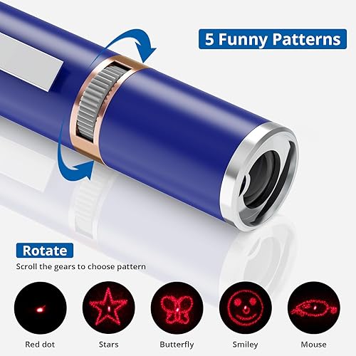 Miniatura 4 de TBTeek Juguetes para gatos de interior, 2 piezas, recargable, 7 patrones ajustables, gatito, mascota, perro, juguete de luz de persecución de puntos