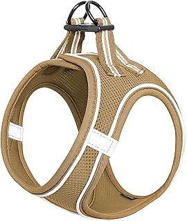 HEELE Dog Harness for Dogs, Small Soft Mesh Chest Harness for Medium and Small Dogs, Adjustable, Reflective, Breathable Puppy Harness, Reflective, Brown, S product image