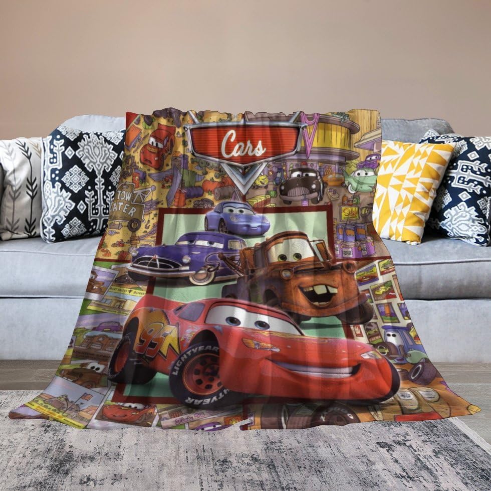 Miniatura 6 de Manta de película de automóvil de dibujos animados, súper ultrasuave, manta de franela para todas las estaciones, manta de aire acondicionado para