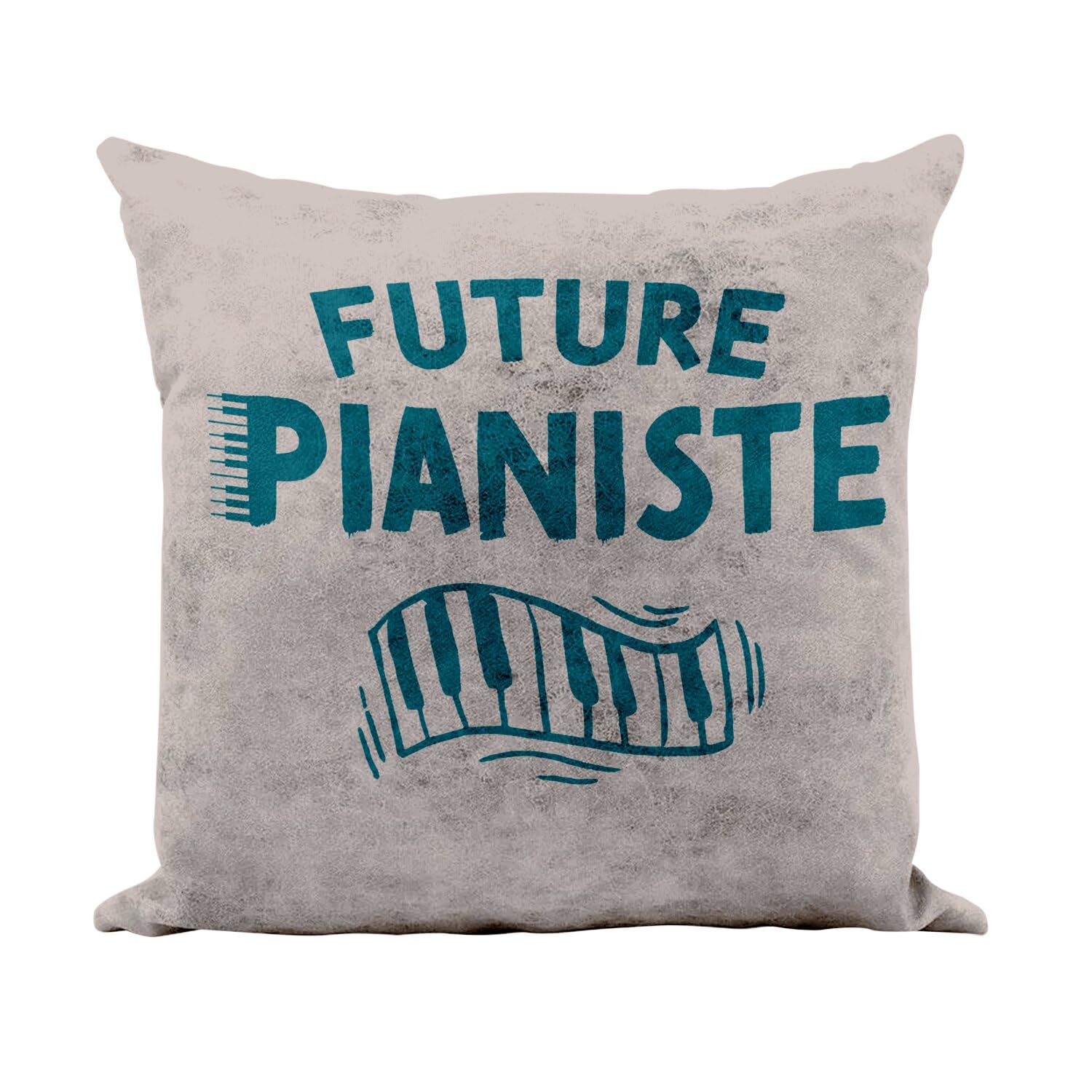 Coussin piano similicuir camel 40x40cm avec housse et garnissage pour futur pianiste