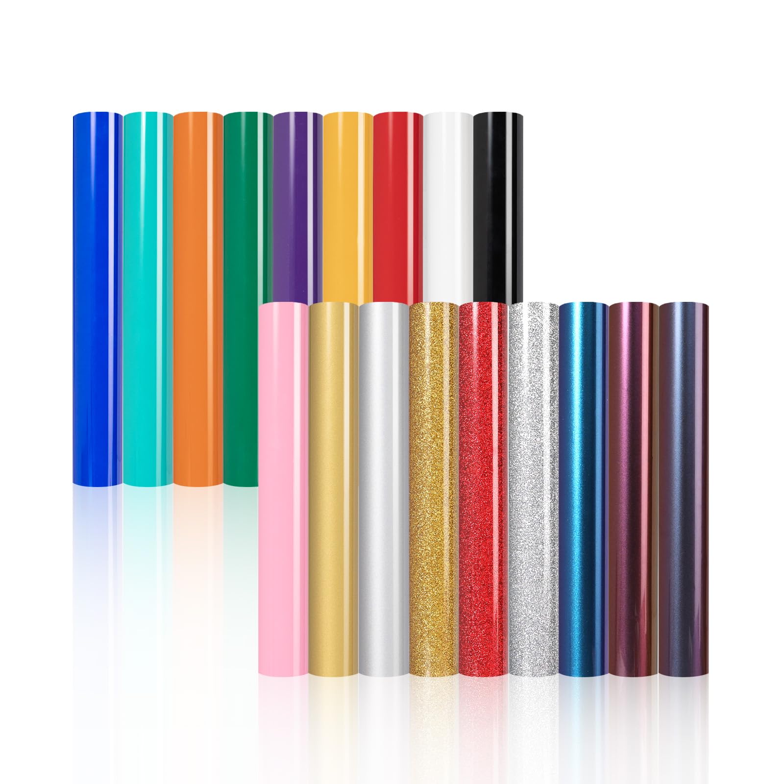 HTVRONT HTV Heat Transfer Vinyl, 18Pack 3-in-1 Variety HTV Vinyl Pack