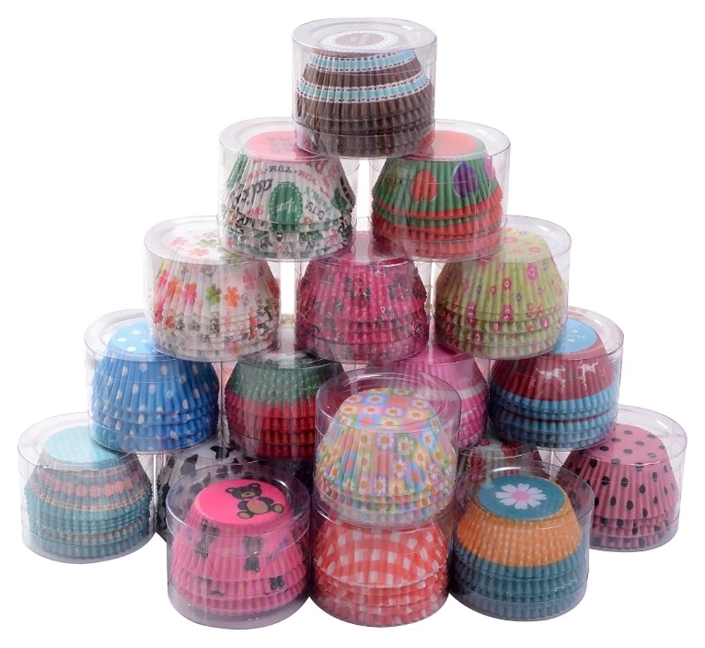 C-Pioneer Muffin Cake Cupcake Baking Cups Randomly Color Pack of 100PC