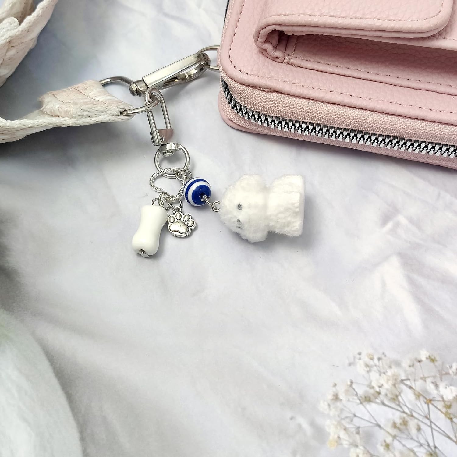 Cute Keychain Fuzzy Dog Puppy Decor Keychains Aesthetic Y2K Bag Charm Key Chains Accessories for Keys Bags Camera - Image 2