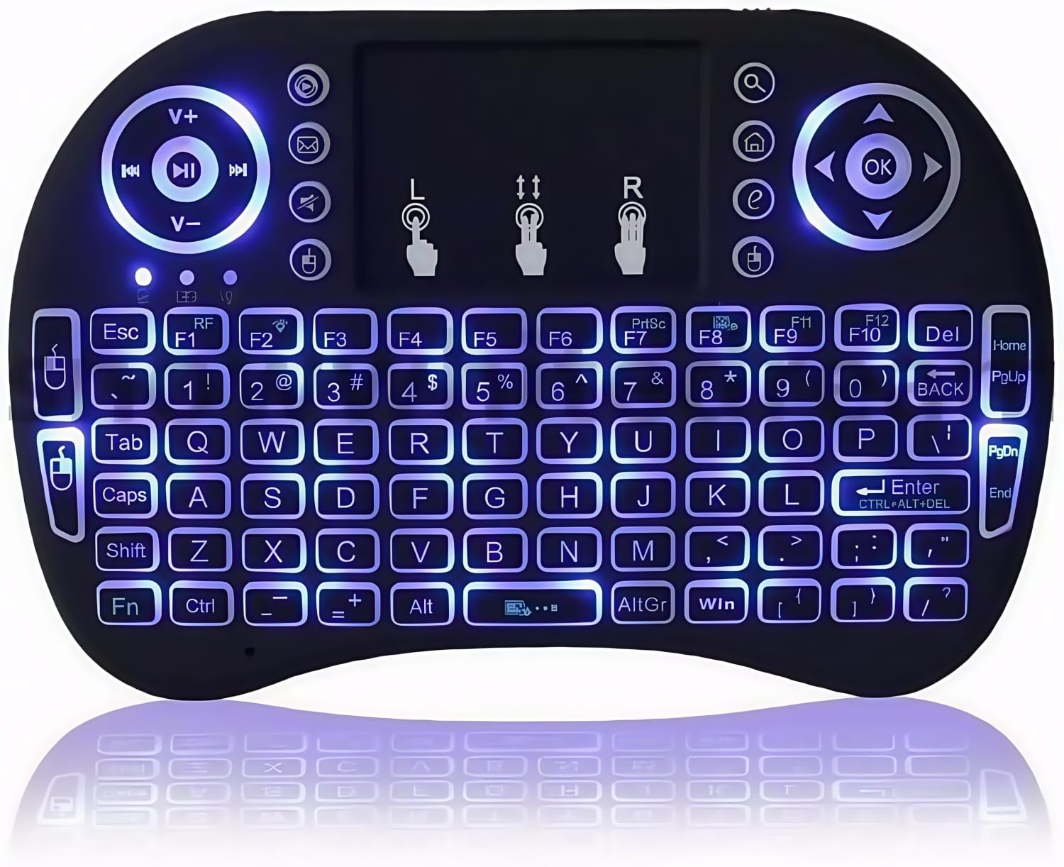 Backlit Mini Wireless Keyboard, BIFANS Air Mouse Portable Combo with Touchpad Mouse for Smart TV PC Android TV Box HTPC IPTV PC Pad Xbox Tablet Projector