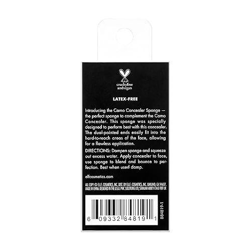 Miniatura 5 de e.l.f. Cosmetics - Esponja corrector de camuflaje, esponja de maquillaje con espuma sin látex y extremos de doble punta para mezclar, vegana y libre