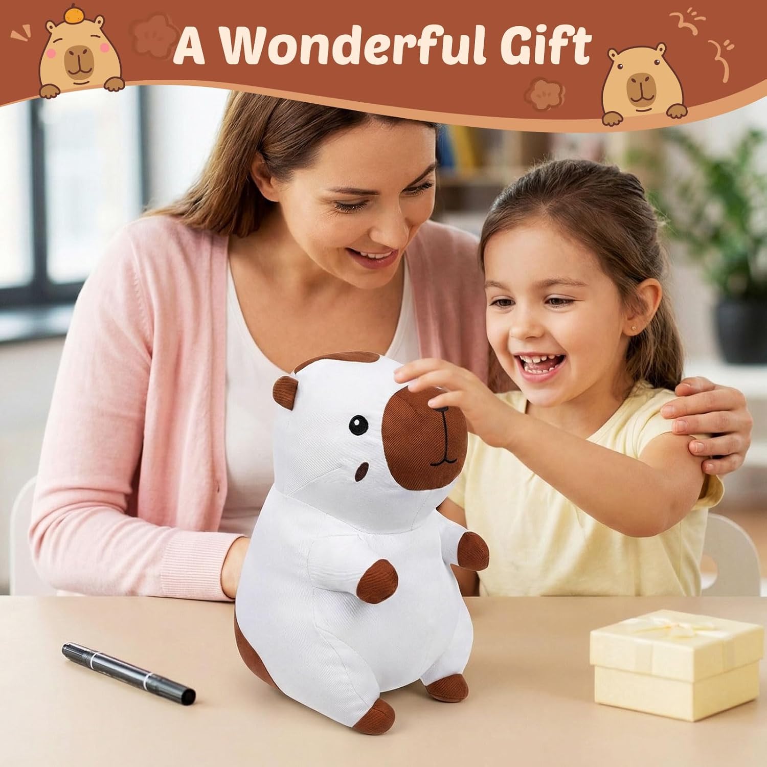 Blank Capybara DIY Toys Make Your Own Stuffed Holiday Plush Gifts Stuffed Teddy Animal for Graduation Birthday Friends Gift(Capybara)