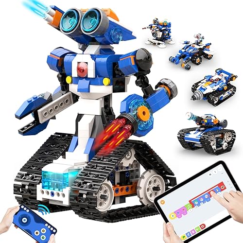 STEM Robot Toy 6 en 1 Kit de construcción de robot para niños de 8 a 12 años, aplicación de control remoto, juguetes de codificación STEM, regalos