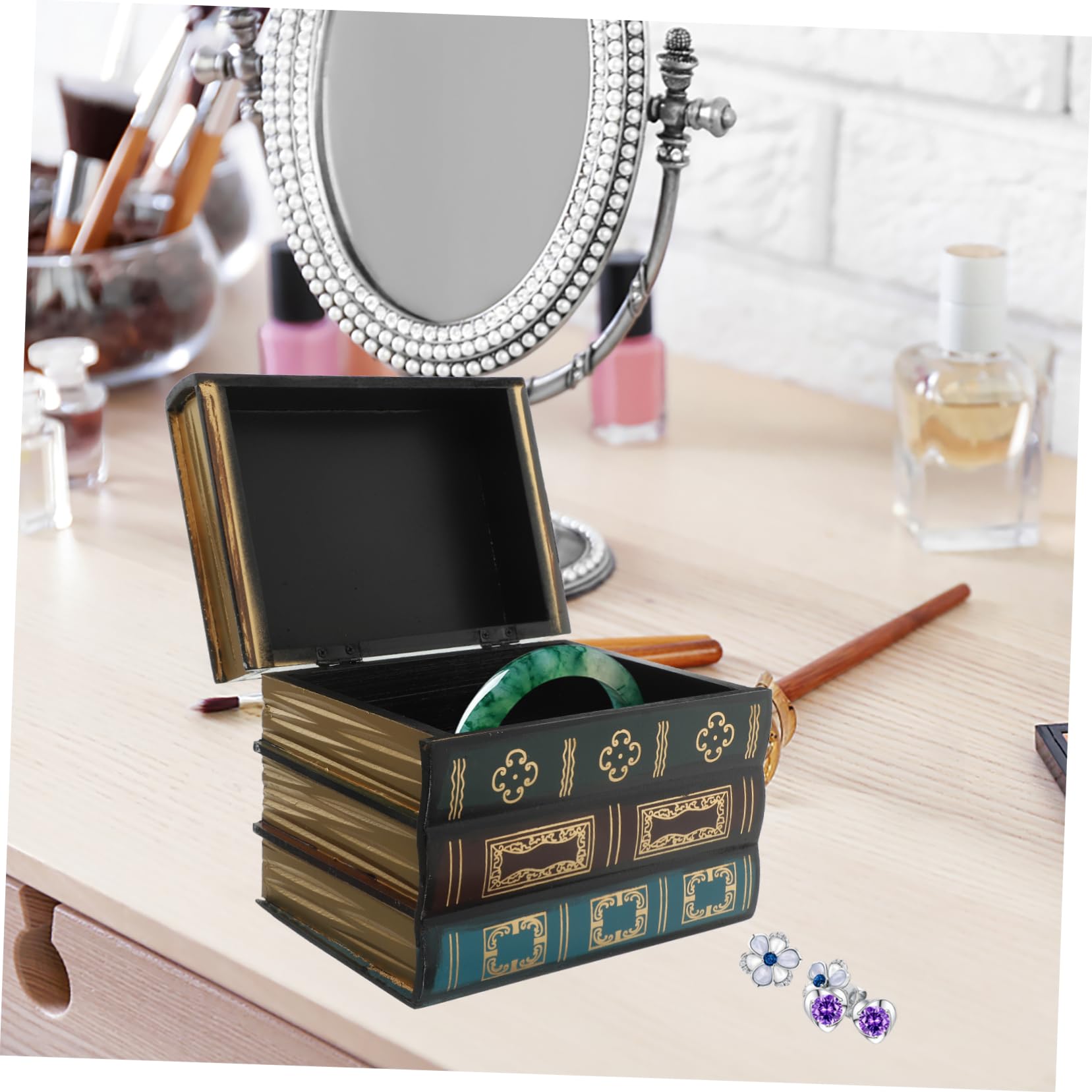 Boîte De Rangement Rectangulaire En Fer Style Rétro Avec Cadenas - 24,5x18x8,5 Cm - Parfaite Pour Thé, Bijoux, Cosmétiques Ou Cadeaux