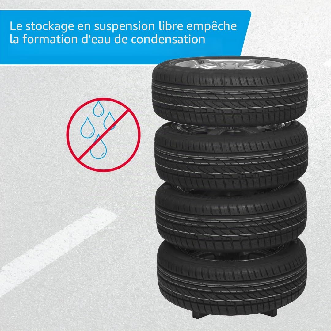 Cartrend 7730056 Support de jantes avec housse protectrice pour pneu, pour une largeur de pneu jusqu'à 225 mm