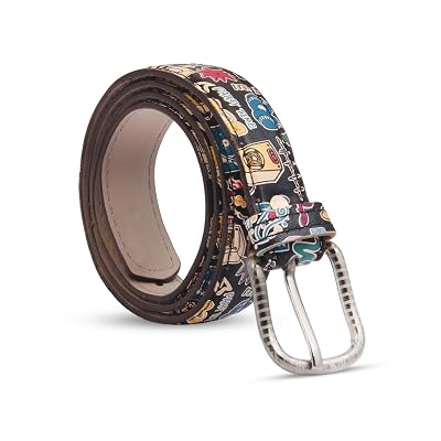 trysco Unisex Kids Faux Leather Belt For Jeans,Dresses, 22''-26'' (8-12 Years) (Pack Of 1) Black