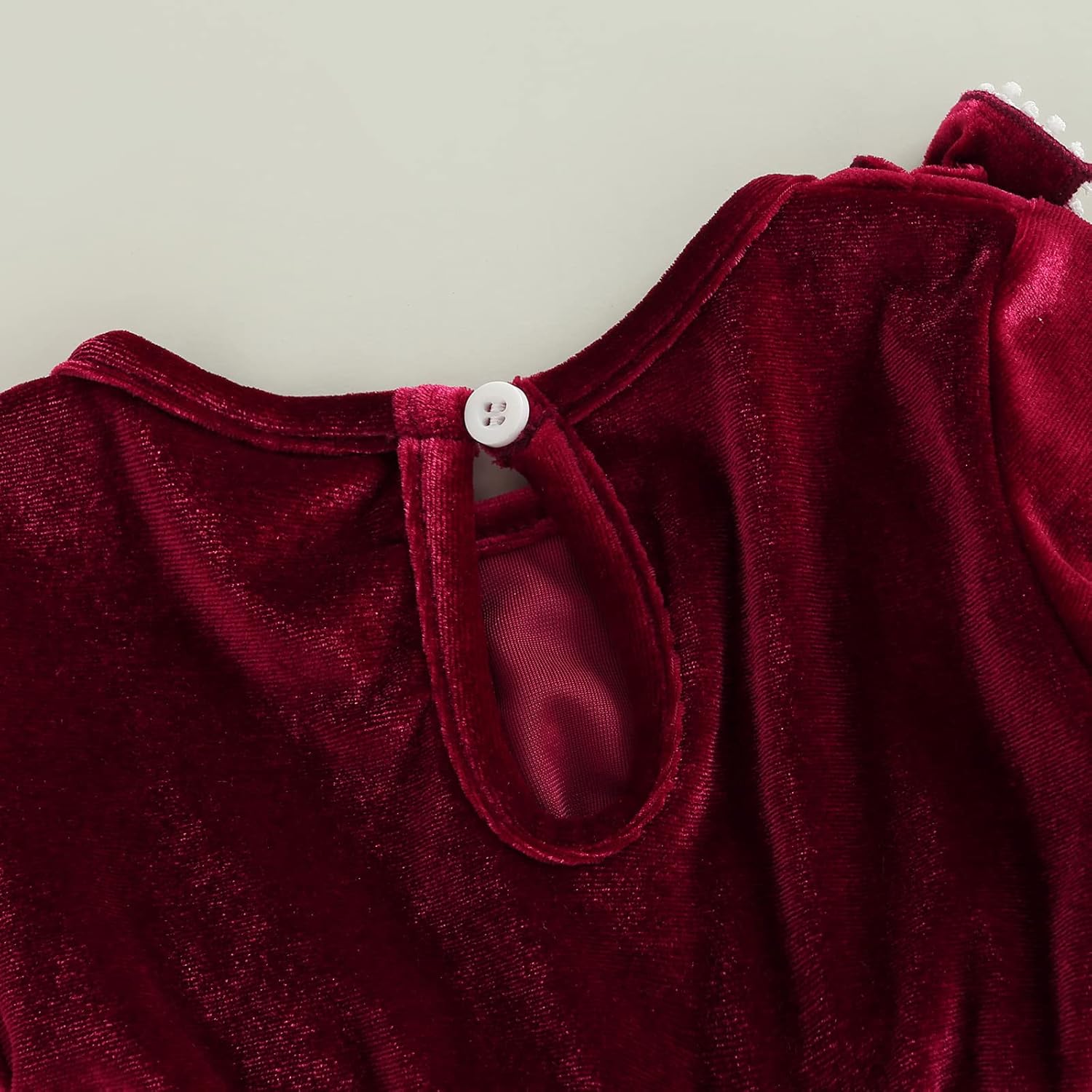 Infant Toddler Girl Christmas Outfits Long Sleeve Dress Lace Vintage One Piece Skirt Red Velvet Party Banquet Sundress - Image 6