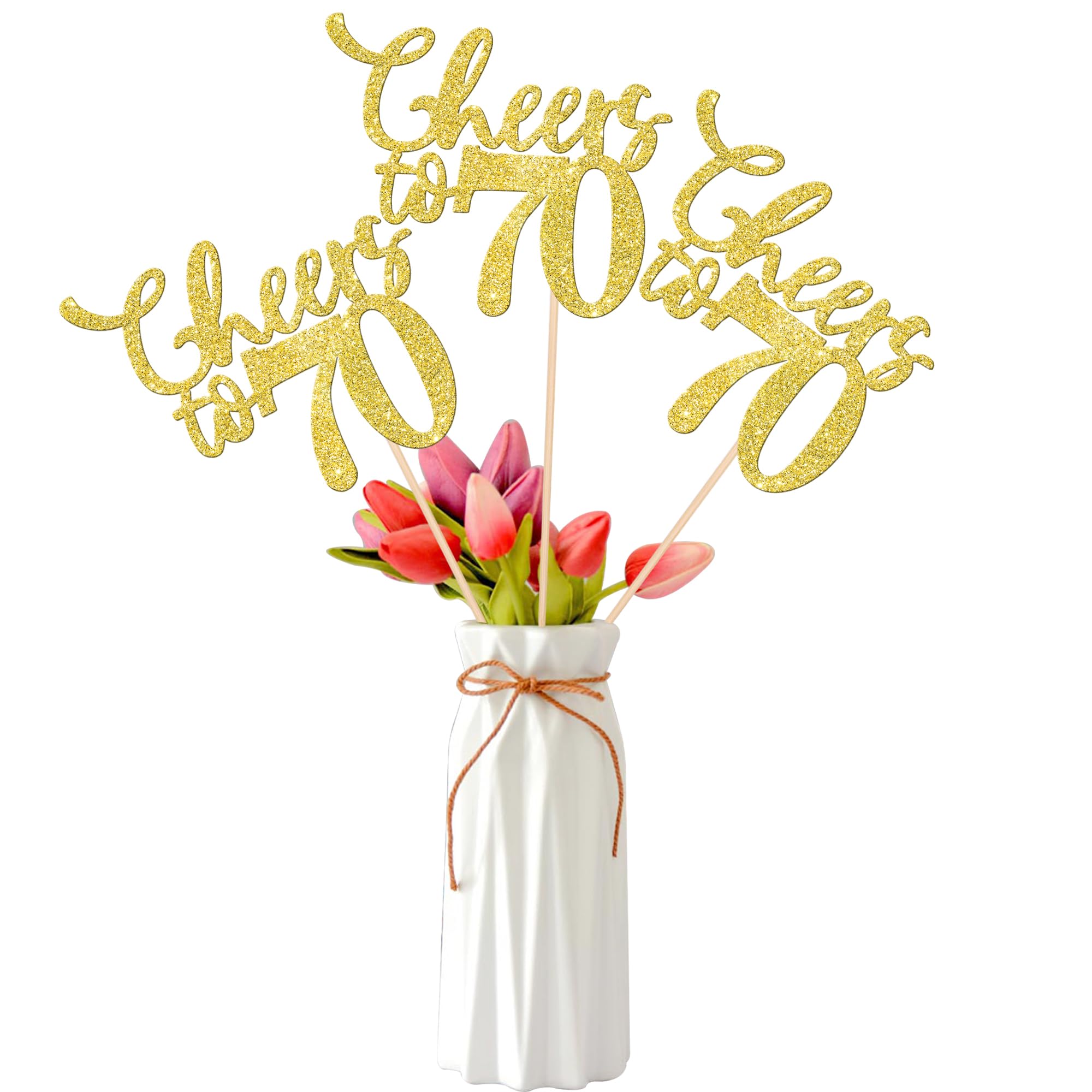 Gexolenu 60 And Fabulous Rose Gold Glitter Centerpieces - 10 Pack Double-Sided Table Toppers For 60th Birthday