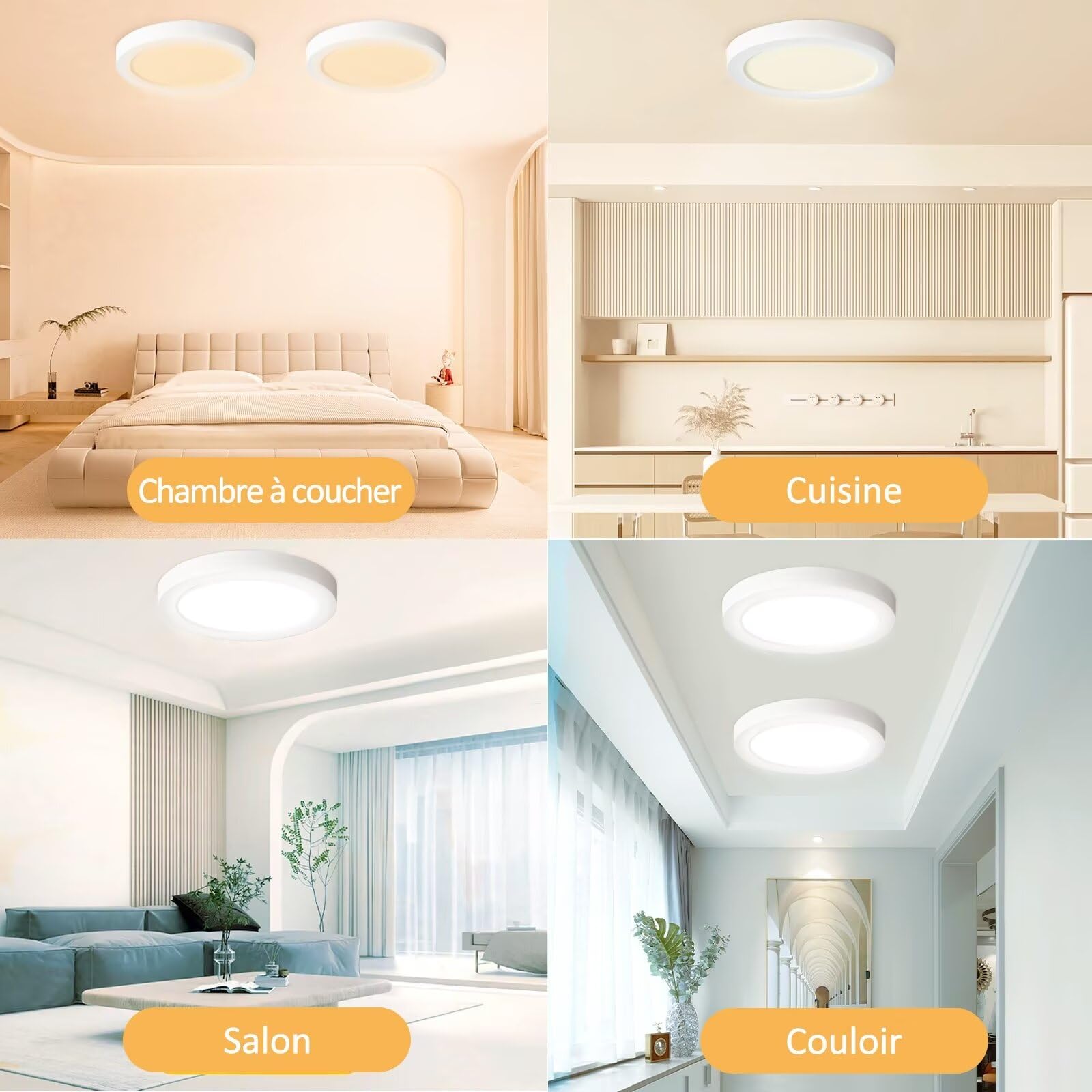 Yexati Plafon LED Techo 18W 1800LM, IP44 Lámpara Techo Delgada 6500K Blanco Frío, Lampara de Techo Redondo Plana Ø220mm Driver Incluido. para Dormitorio Baño Cocina Balcón Pasillo Oficina 1 Pack