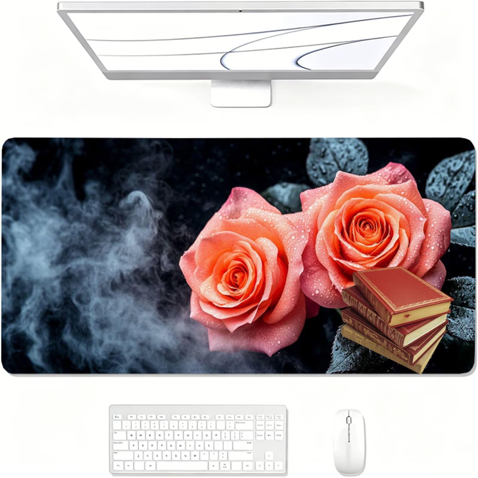 Podkładka pod mysz do gier XXL,1400x600x3mm czarna podkładka pod mysz, duża podkładka pod biurko ze specjalną powierzchnią poprawia szybkość i dokładność, wodoodporna różowa podkładka pod mysz do gier