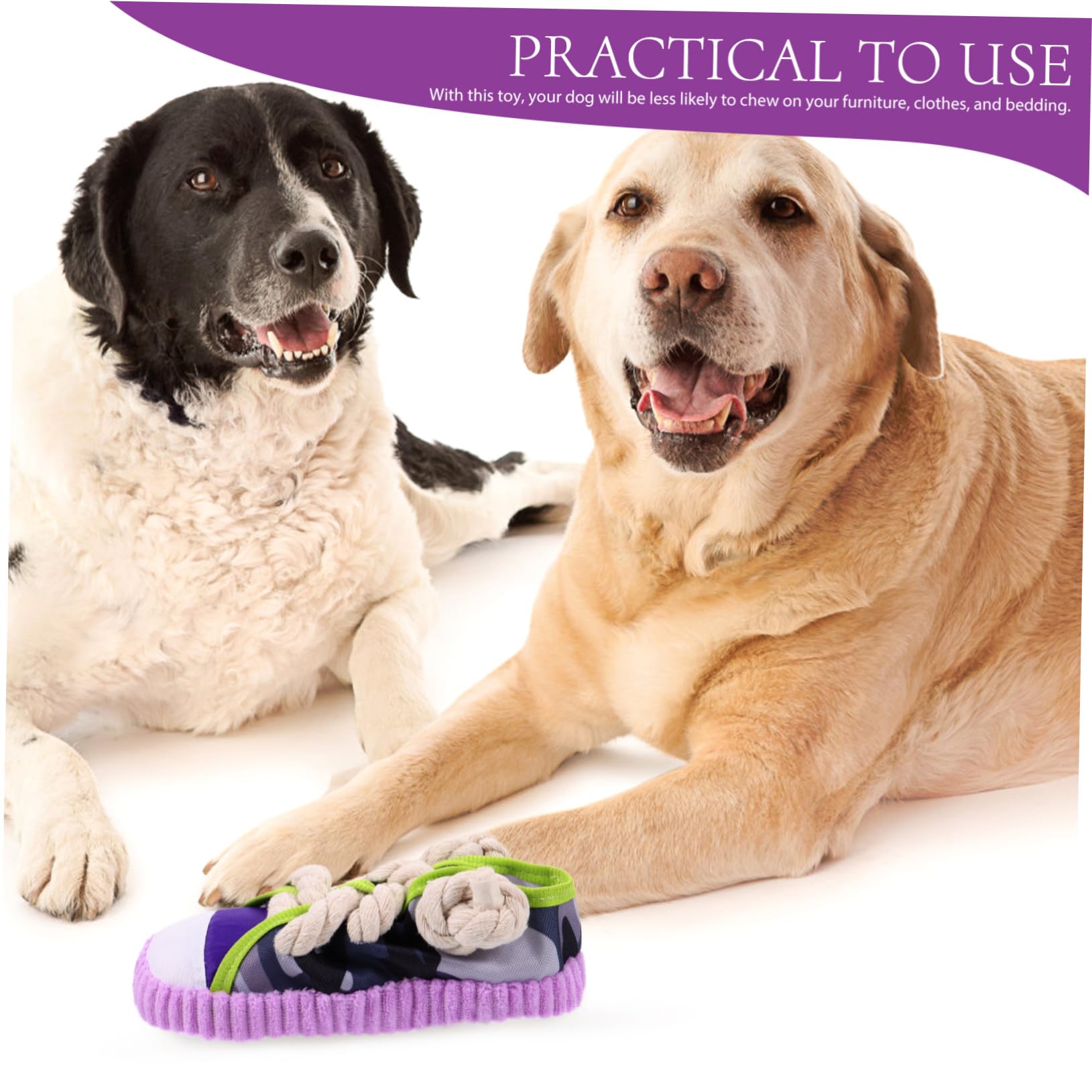 GANAZONO Juguete para Perros Chirriante Forma de Zapato de Lona y Cuerda de Algodón Resistente a Mordidas, Fácil de Limpiar para Cachorros y Perros Grandes