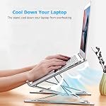 Laptop Stand for Desk，Stable Ergonomic Aluminum Computer Riser Cooling Stand for Mac MacBook Pro/MacBook Pro Air,HP, Dell, More PC Notebook - 12 13 15 16.2 inch (Silver)