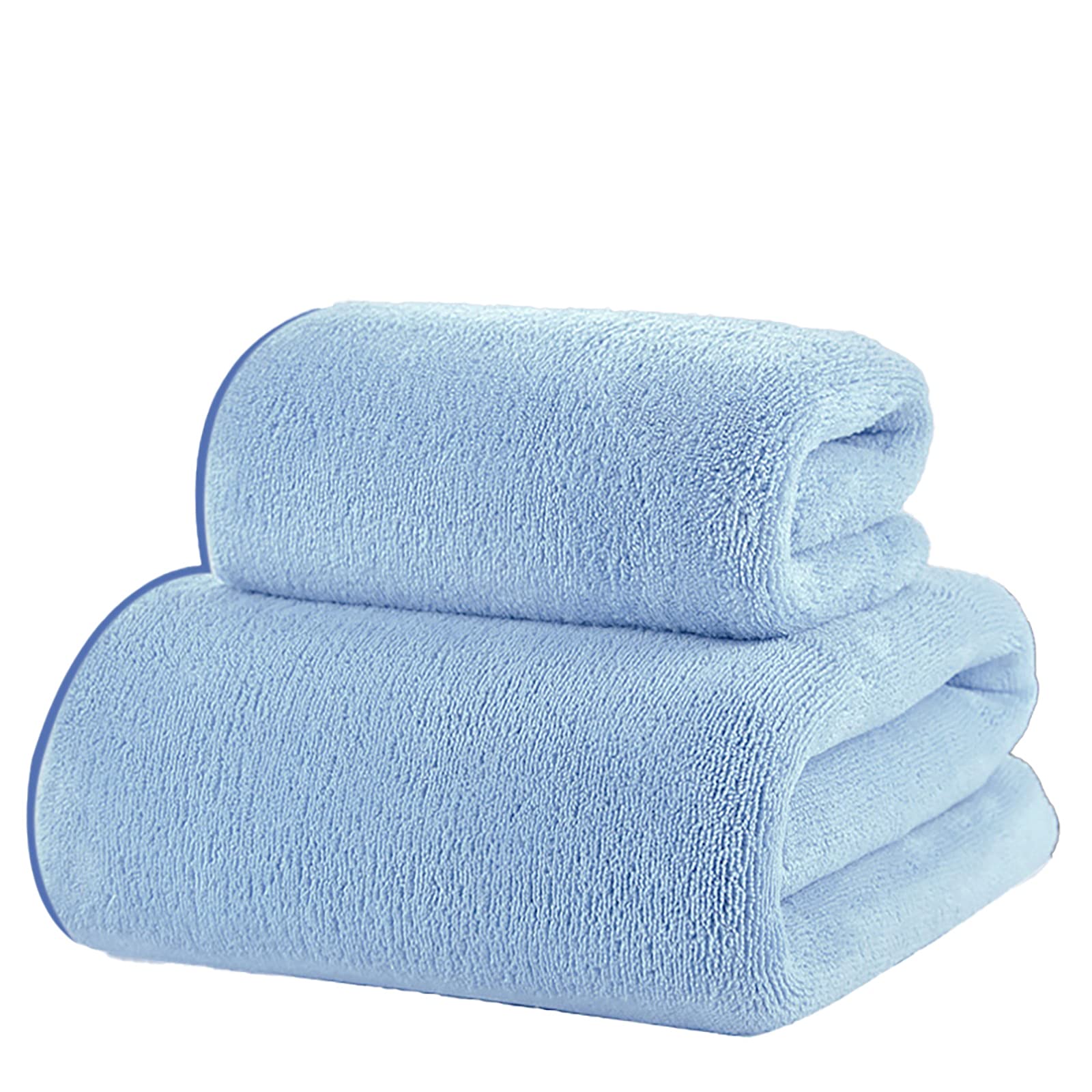 Serviettes de bain anti-humidité en lin séchage rapide lot de 2 bleu ciel