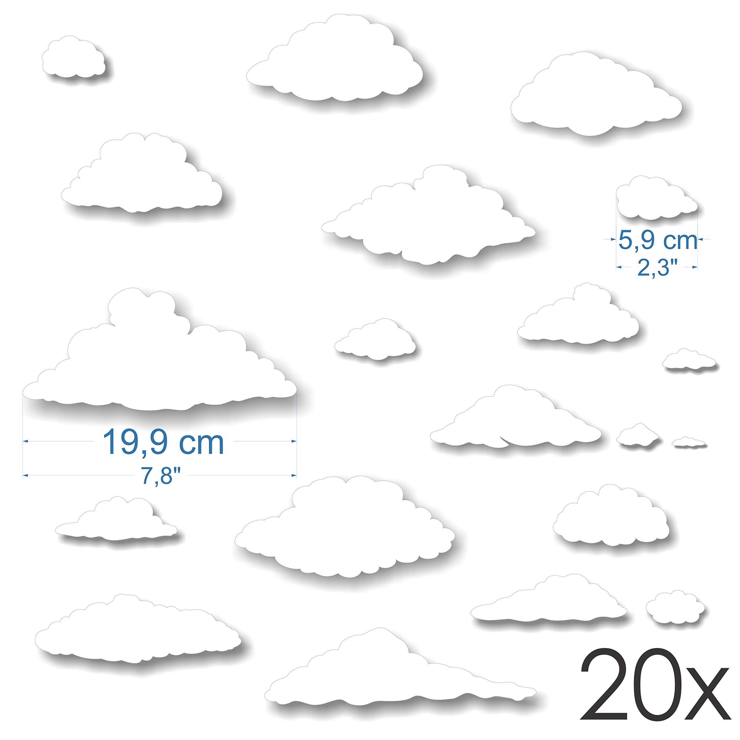 Imaggge.com Anti-Collision Stickers for Glass Doors (Clouds), Prevents Birds or People Bumping into Windows, vinyl, white - Image 2