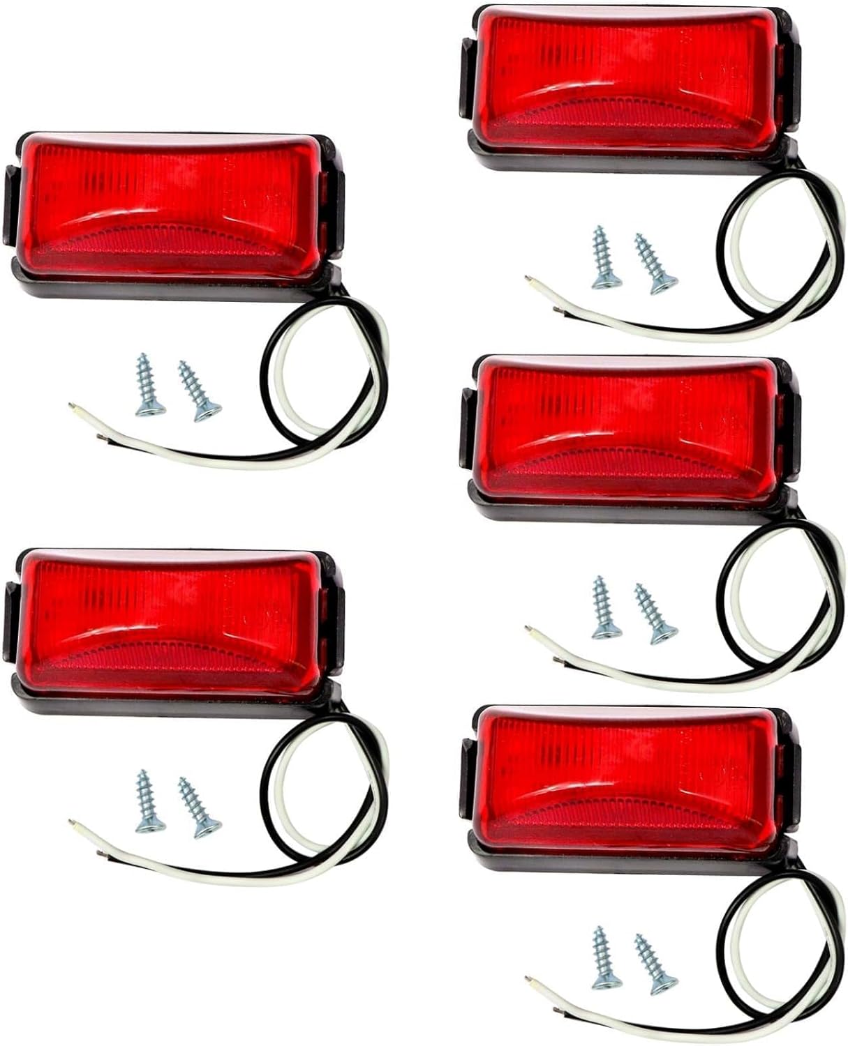 NLQR 5pc OBS Dually Tailgate Light, Compatible with Chevrolet Compatible with GMC 3500 C30 1988-2000, Dual Rear Tailgate Lights