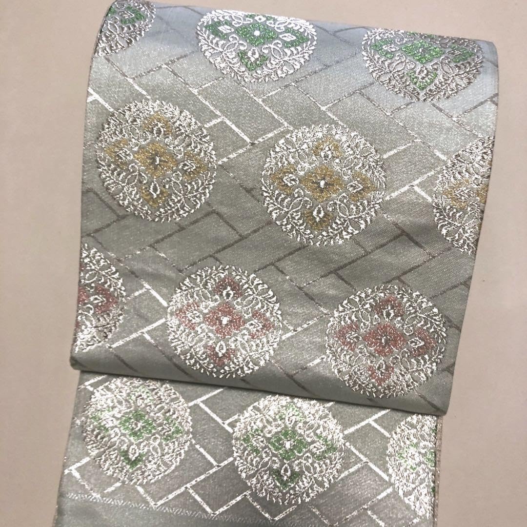 西陣織袋帯未仕立品（株）樹　黒地華文更紗　新品　芯入仕立代込 西陣織袋帯未仕立品 樹(いつき) 上田茂樹 黒地七宝重雅文 綿芯入