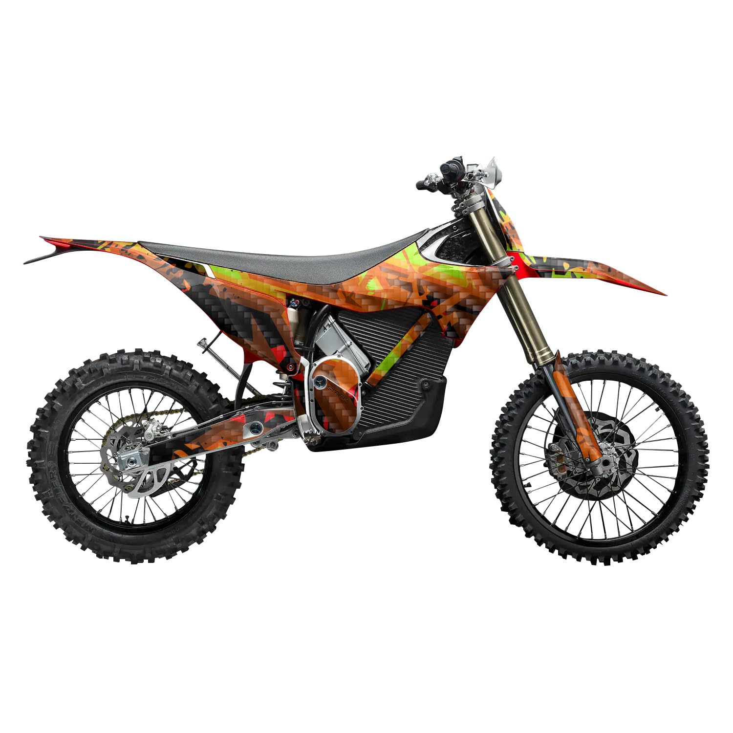 Carbon Fiber Stark Varg MX 2023-2025 Graphics Kit Wrap - Blast Damage - Varg MX Skin - Premium 3M Vinyl Protective Wrap Decal Cover - Easy to Apply | Crafted in The USA by MightySkins