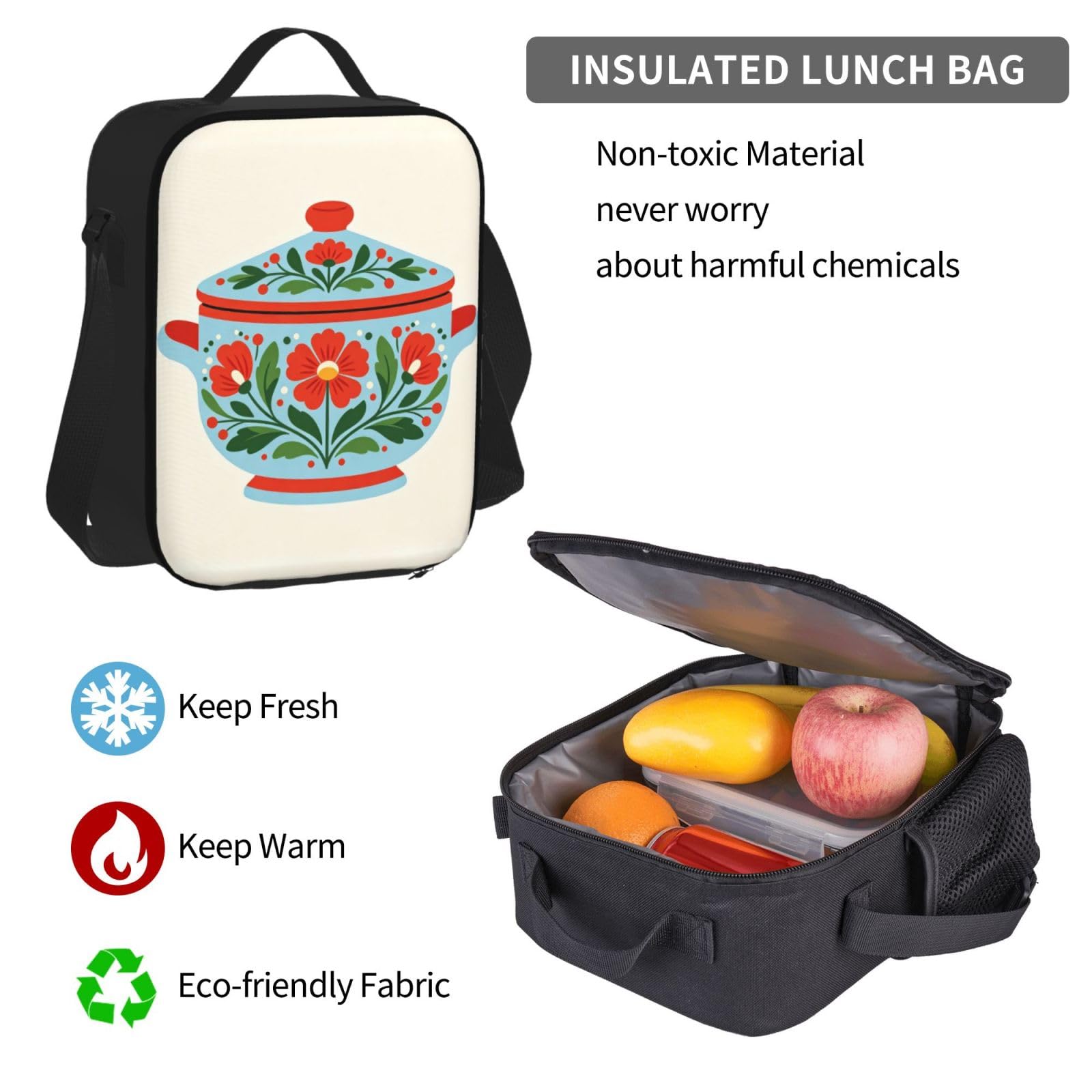 Dala Painting - Juego de mochila de almuerzo 3 en 1, bolsa de viaje para viajeros, bolsa de almuerzo aislada para el trabajo con funda para laptop
