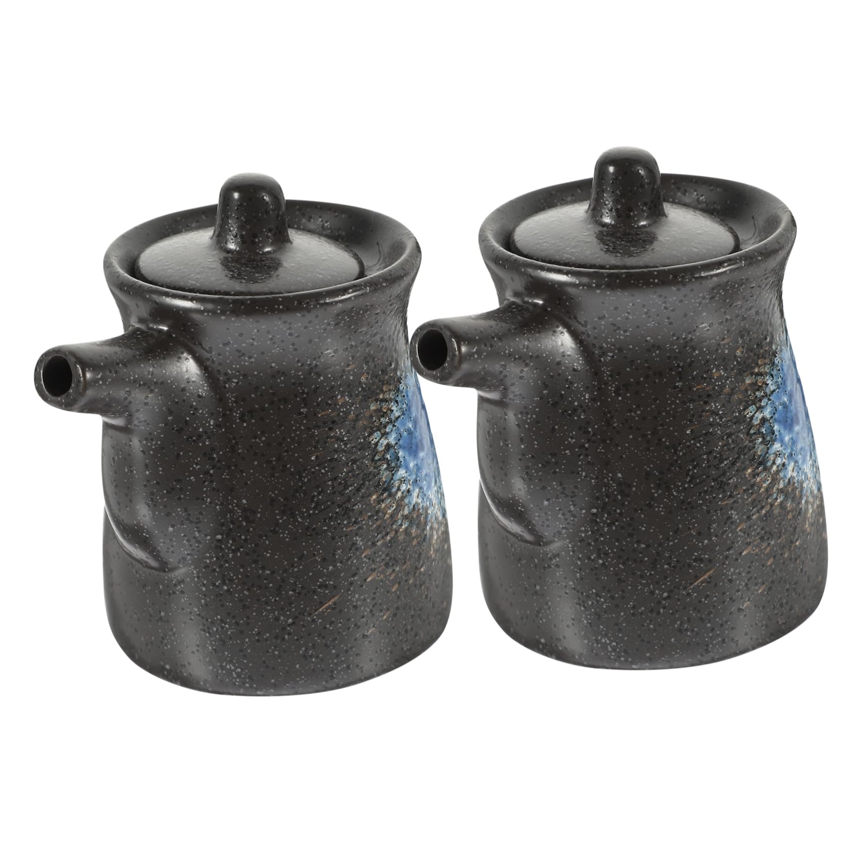 HOLIDYOYO 2Pcs Ceramic Sushi Sauce Dispenser Japanese Style Vinegar and Soy Sauce Bottles Kitchen Condiment Containers for Oil and Hot Sauce Storage Elegant Design for Home
