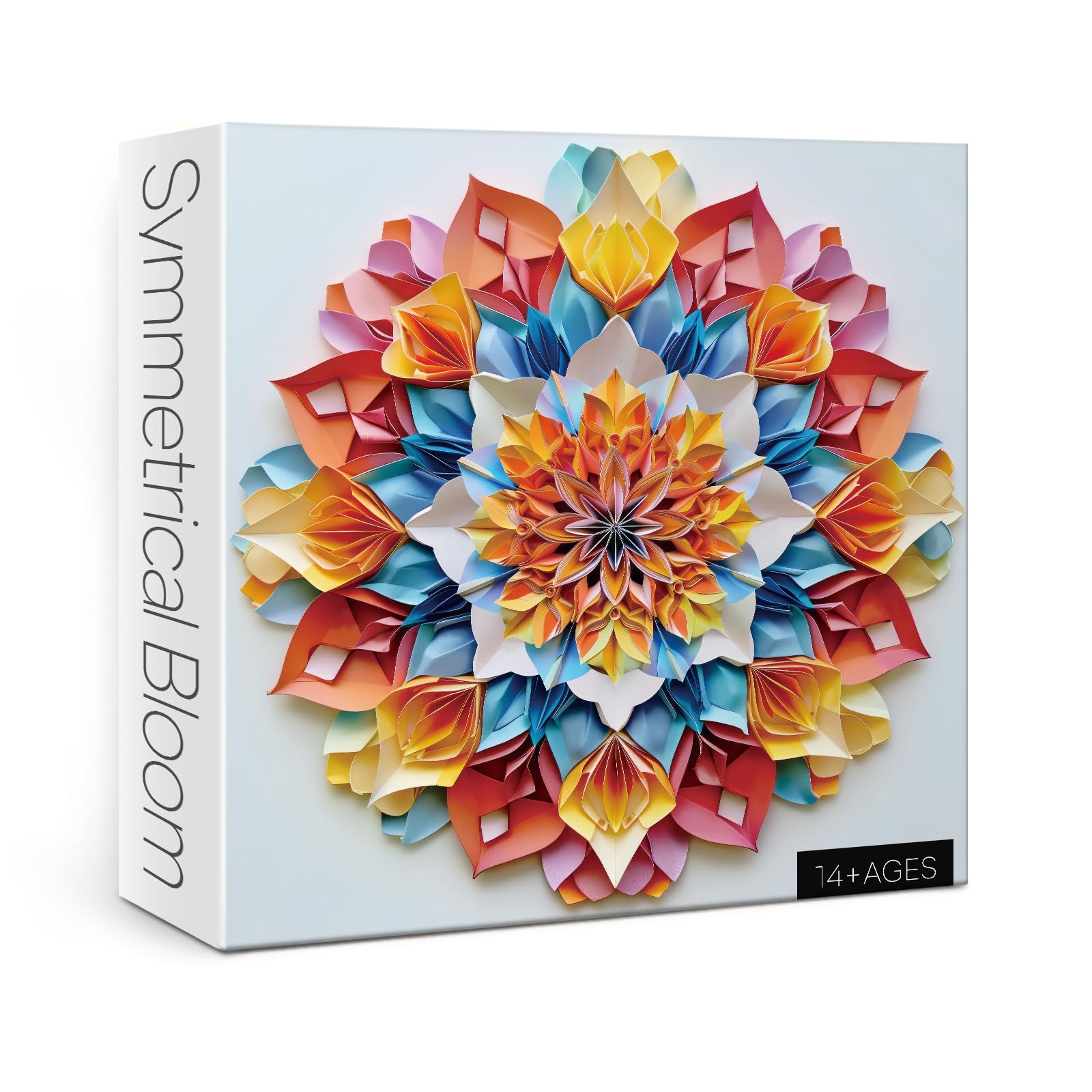 1000 Piece Colorful Flower Mandala Puzzle For Adults - Rainbow Papercut Art Jigsaw Puzzle (24x24 Inches) - View #4